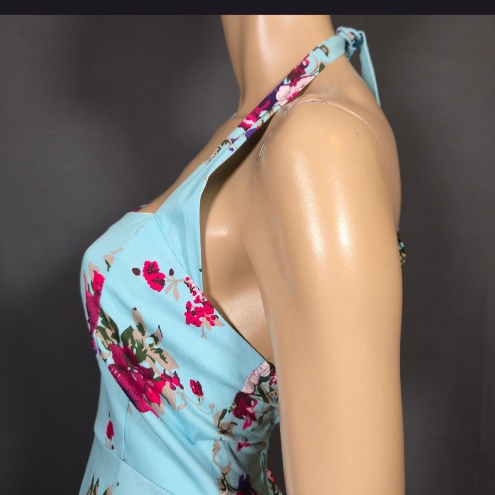 Y2K retro Betsey inspired cotton halter dress, size M - Picture 6 of 9